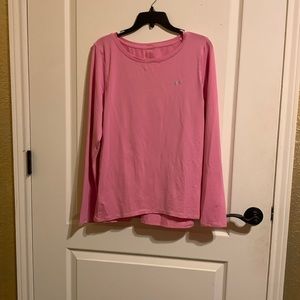 Large pink under armor workout long sleeve shirt